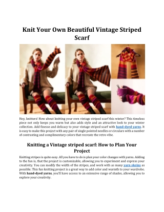 Knit Your Own Beautiful Vintage Striped Scarf