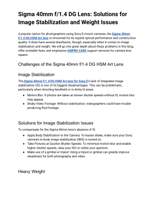 Sigma 40mm f_1.4 DG Lens_ Solutions for Image Stabilization and Weight Issues (1)