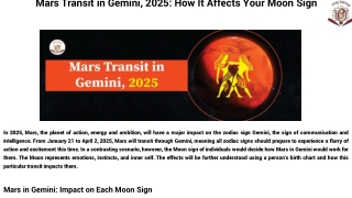 Mars Transit in Gemini, 2025_ How It Affects Your Moon Sign