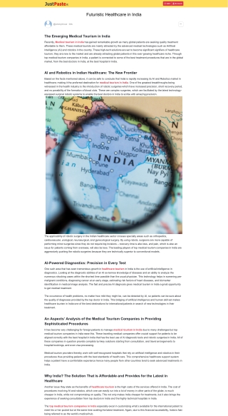 The Emerging Medical Tourism in India