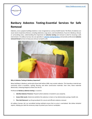 Banbury Asbestos Testing-Essential Services for Safe Removal