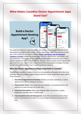 What Makes Canadian Doctor Appointment Apps Stand Out