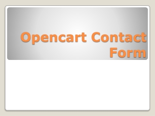 Opencart Contact Form