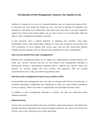 The Benefits of Pain Management_ Improve Your Quality of Life