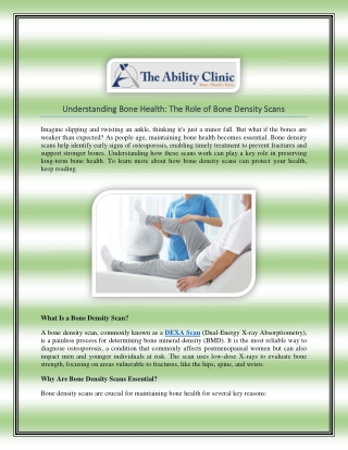 Understanding Bone Health The Role of Bone Density Scans