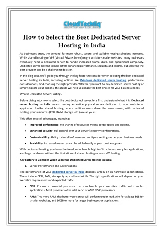 Windows dedicated server hosting