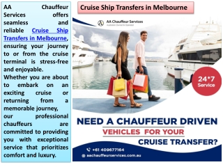 Book Your Cruise Transfer Melbourne