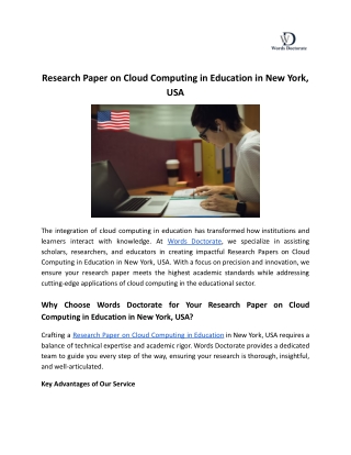 Research Paper on Cloud Computing in Education in New York, USA