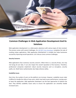 Common Challenges In Web Application Development And Its Solutions