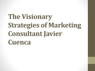 The Visionary Strategies of Marketing Consultant Javier Cuenca