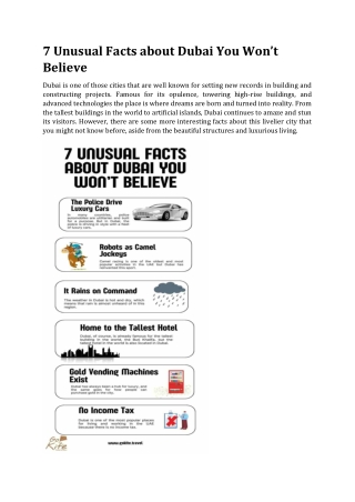 7 Unusual Facts about Dubai You Won’t Believe