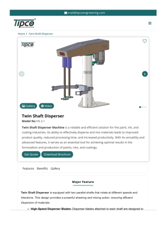 How a Twin Shaft Disperser Machine Can Improve Your Manufacturing Process