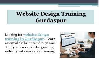 Website Design Training Gurdaspur