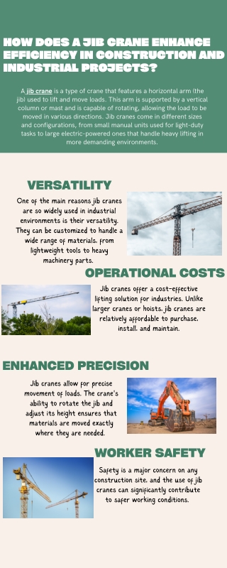 How Does a Jib Crane Enhance Efficiency in Construction and Industrial Projects?