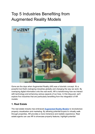 Top 5 Industries Benefiting from Augmented Reality Models__offsite blog vizent_Komal