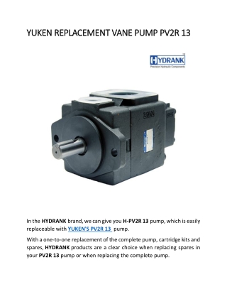 YUKEN REPLACEMENT VANE PUMP PV2R 13