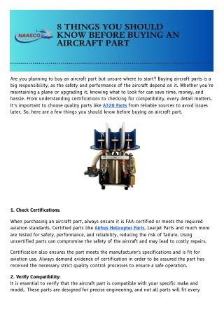 Cost-Effective Repairs for A320 Aircraft Components