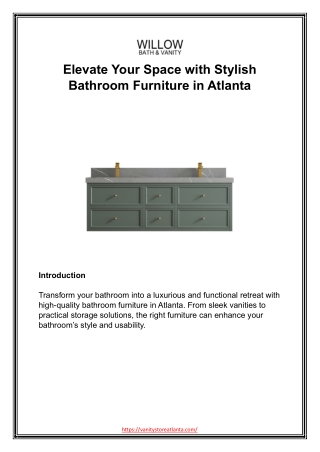 Elevate Your Space with Stylish Bathroom Furniture in Atlanta