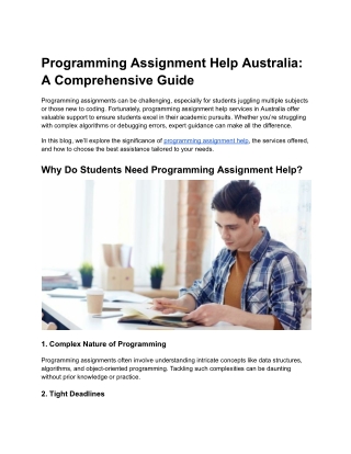 Programming Assignment Help Australia_ A Comprehensive Guide