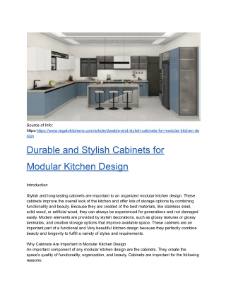 Durable and Stylish Cabinets for Modular Kitchen Design