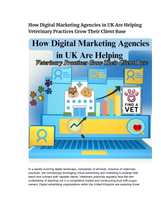 How Digital Marketing Agencies in UK Are Helping Veterinary Practices Grow Their Client Base