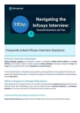 Infosys Interview Questions By ScholarHat