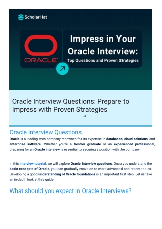 Oracle Interview Questions By ScholarHat