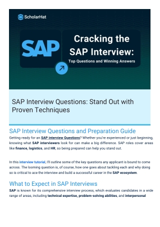 SAP Interview Questions By ScholarHat