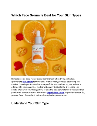 Which Face Serum Is Best for Your Skin Type [leafoberryy]