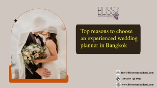 Top reasons to choose an experienced wedding planner in Bangkok