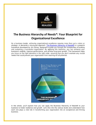 The Business Hierarchy of Needs®