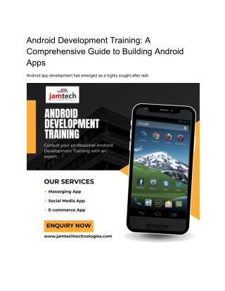 Android Development Training A Comprehensive Guide to Building Android Apps