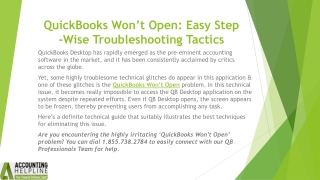 What to do when QuickBooks Won’t Open: A Complete Guide