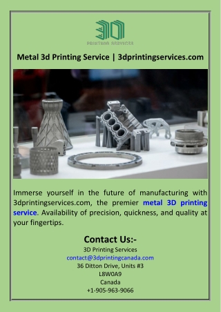 Metal 3d Printing Service  3dprintingservices.com