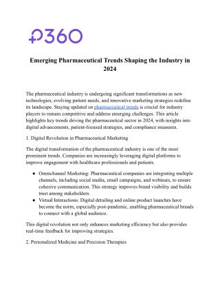 Emerging Pharmaceutical Trends Shaping the Industry in 2024