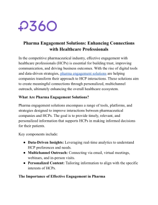 Pharma Engagement Solutions: Enhancing Connections with Healthcare Professionals