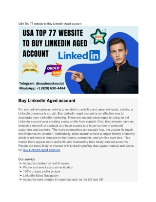 USA Top 77 website to Buy Linkedin Aged account