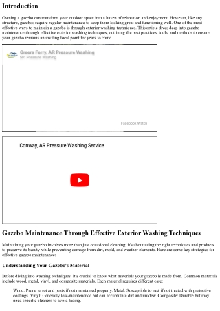Gazebo Maintenance Through Effective Outside Washing Techniques