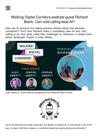 Can cold calling compete in the age of AI.Walking Digital Corridors podcast guest Richard Blank.