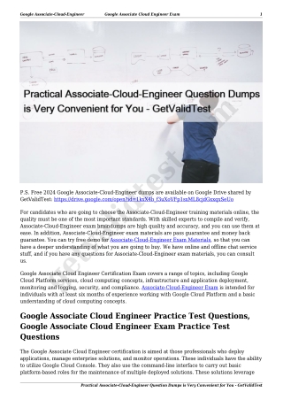 Practical Associate-Cloud-Engineer Question Dumps is Very Convenient for You - GetValidTest