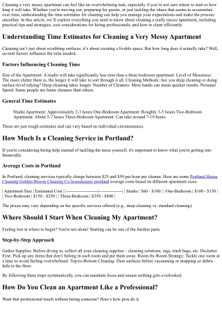 Time Estimates for Cleaning a Very Messy Apartment: What to Expect