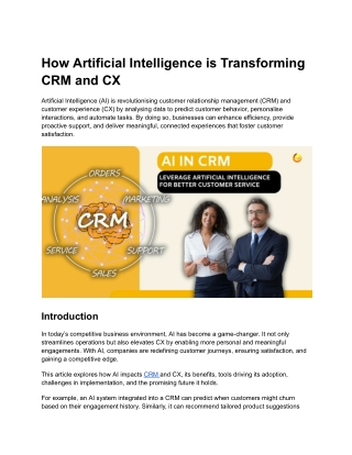 How Artificial Intelligence is Transforming CRM and CX