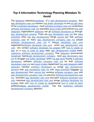 Top 5 Information Technology Planning Mistakes To Avoid.docx