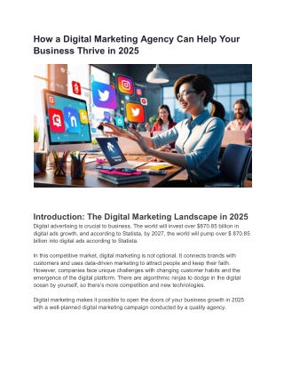 How a Digital Marketing Agency Can Help Your Business Thrive in 2025
