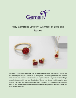 Ruby Gemstone Jewelry_ A Symbol of Love and Passion