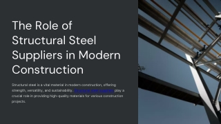Structural Steel Suppliers: Building the Future of Construction