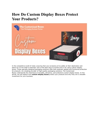 How Do Custom Display Boxes Protect Your Products