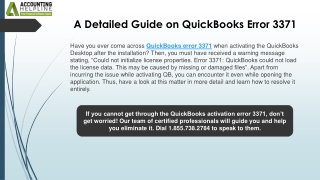 How to eliminate QuickBooks Error Code 3371