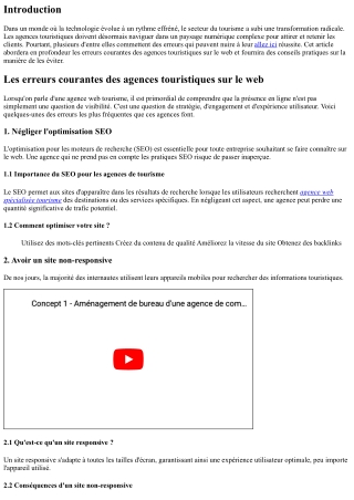 Les erreurs courantes des agences touristiques sur le web