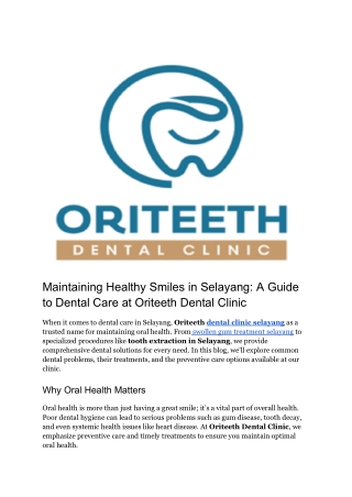 dental clinic selayang